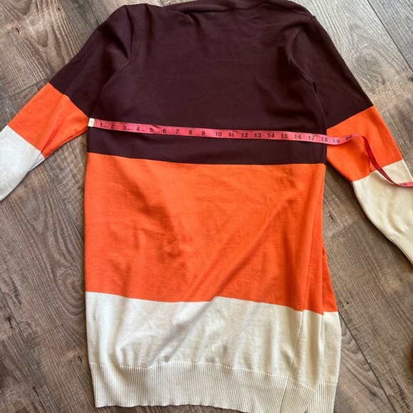 Brown and Orange Knit Cardigan Sweater - Picture 3 of 4